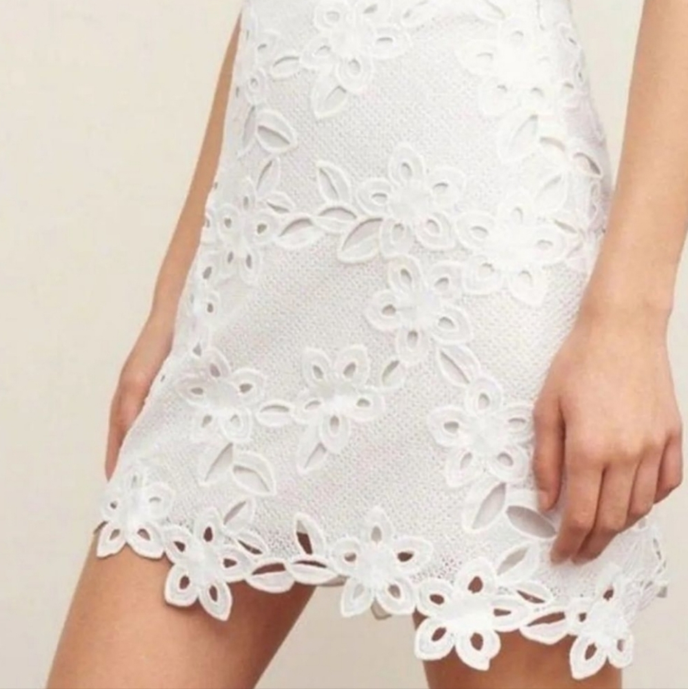 NWT Abercrombie & Fitch Lace Crochet Eyelet Floral Skirt White
